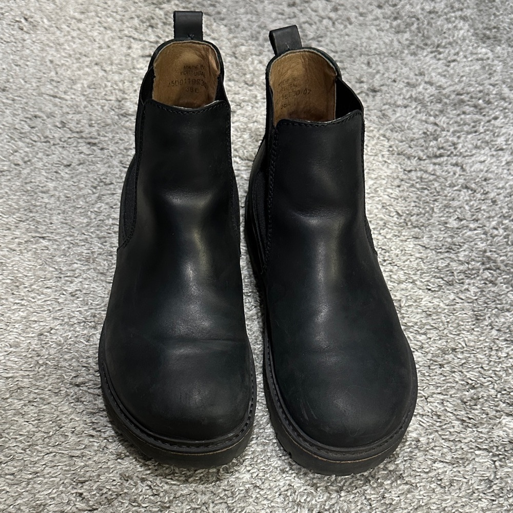 Birkenstock women’s Black Leather Boots 38